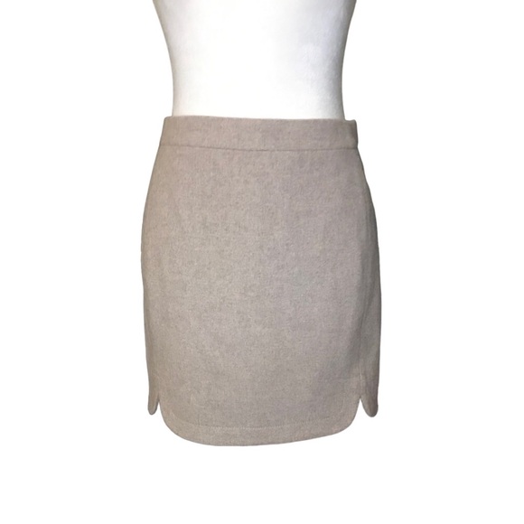 J. Crew Double Notch Wool Blend Mini Skirt in Oatmeal Size 00 - Picture 4 of 7